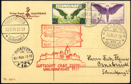 Cover 1931/33, Je Drei Zeppelinbriefe Und Karten Der Ägypten-, Chicago Dreiecks-, Danzig-, Ungarn-, 1. Und 2. Südamerika - Other & Unclassified