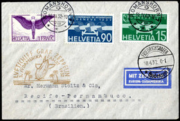 Cover 1932, Luftschiff Graf Zeppelin, 3. Südamerikafahrt 1932, Zeppelinbrief Vom 16.4.1932 Von Romanshorn über Friedrich - Other & Unclassified