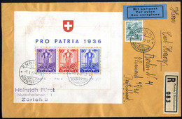 Cover 1937, Eingeschriebener Luftpostbrief Als Drucksache Von Zürich Am 9.1. Nach Berlin Frankiert Mit Bl. 2 + 5 C. Port - Other & Unclassified