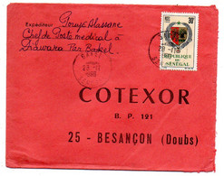 Sénégal -1966--lettre De BAKEL   Pour Besançon-25-- Tp Blason Seul  Sur Lettre.....cachet  ......à Saisir - Sénégal (1960-...)