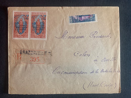 Congo France De Brazzaville Vers Ouesso Moyen Congo 8/08/1933  Timbres No 99 X  2 Et Demi Timbre YT Oblitéré Au Dos - Cartas & Documentos