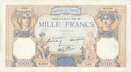 1000 F Cérès Et Mercure Du 8-2-1940 FAY 38.42 Alph. M.8784 - 1 000 F 1927-1940 ''Cérès Et Mercure''
