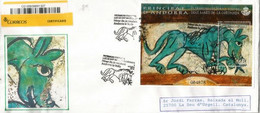 ANDORRA. Le Lion De La Chapelle Saint Martin De La Cortinada. Bloc-Feuillet Sur Lettre Premier Jour 2014 (haute Faciale) - Storia Postale