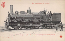 CPA TRAINS - LES LOCOMOTIVES - LOCOMOTIVES Cie Du Nord - Machine Dite Courte Queue - Série E - Collection Fleury - Treinen