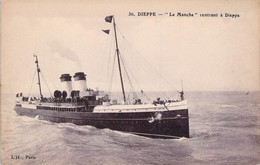 CPA BATEAU - Paquebot - LA MANCHE - Rentrant à Dieppe - L'Hirondelle PARIS - Dampfer