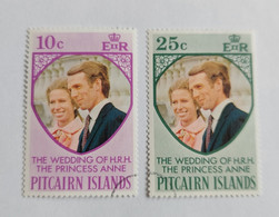 N° 133 Et 134      Mariage De La Princesse Anne Et Du Capitaine Philips 1973 -  Oblitérés - Pitcairn Islands