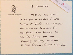 DANIEL ROPS 1964 écrivain - Académie Française - Carte Lettre Autographe - Né Henri Petiot Epinal Tresserve - Escritores