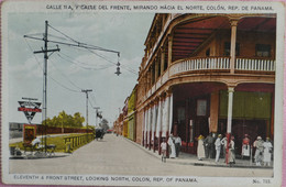 C. P. A. : PANAMA : Eleventh & Front Street, Looking North, Calle 11A Y Calle Del Frente, Mirando Hacia El Norte, COLON - Panama