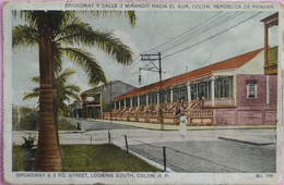 C. P. A. : PANAMA : Broadway & 3 Road Street, Looking South, Broadway Y Calle N°3, Mirando Hacia El Sur, COLON - Panama