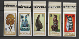 Série Neuve** Burundi 1967,  N°52-56  YT, Art Africain, Non Dentelée - Airmail