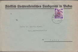 1946. LIECHTENSTEIN. 10 R Official With Overprint REGIERUNGS DIENSTSACHE On Cover From ... (Michel Dienst 21) - JF434116 - Dienstzegels