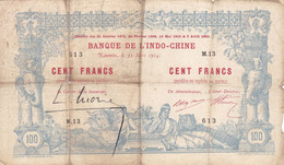 French Indochina 100 Francs 1914 NOUMEA !!! SCARCE - Nouméa (New Caledonia 1873-1985)