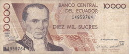 BILLETE DE ECUADOR DE 10000 SUCRES DEL 8 DE AGOSTO DEL 1995 (BANKNOTE) - Ecuador