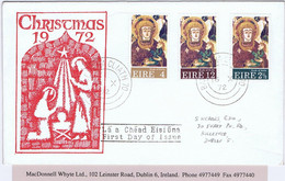 Ireland 1972 Christmas Set Of 3 On Illustrated First Day Cover 16 X 72 - FDC