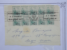 BG21  FRANCE LETTRE  DEVANT  RRR+ 1936 PARIS A METZ MOSELLE ++BLOC DE 10X N°163 ORPHELINS SURCHARGES+AFFRANCH. PLAISANT+ - Cartas