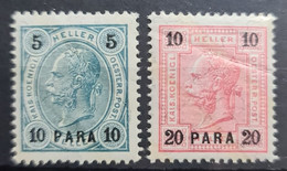 AUSTRIAN POST IN LEVANTE 1901 - MNH - ANK 39, 40 - Levante-Marken