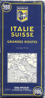 CARTE-ROUTIERE-MICHELIN-N°988-1958-ITALIE/SUISSE-GD-ROUTES-Imp Dechaux--Pas De Plis Déchirés-TBE - Cartes Routières
