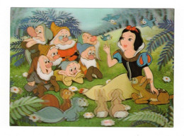 Carte 2D Walt Disney Productions Blanche-Neige Nains Nain Dwarf Ecureuil Squirrel Lapin Rabbit Bird Uccello Oiseau Sup.E - Autres & Non Classés