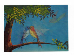 Carte 3D Oiseau Bird Uccello Arbre Tree Albero CS-230 Dos Blanc Format 10,5 Cm X 14,5 Cm En Superbe.Etat - Autres & Non Classés