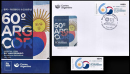 ARGENTINA-STAMPS-2022- RELATIONS BETWEEN THE REPUBLIC OF KOREA AND THE ARGENTINE REPUBLIC-MNH+ FDC- - Ungebraucht