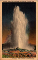 Yellowstone National Park Old Faithful Geyser 1951 Curteich - Parques Nacionales USA