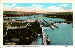 Washington Seattle Canal Locks Secfong To Panama Curteich - Seattle