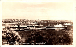 Washington Seattl;e As Seen From Magnolia Bluff Ships In Foreground 1944 Real Photo - Seattle