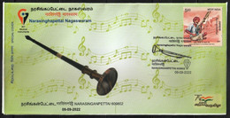India 2022 GI Tag Tamilnadu, Narasingampettai Nadaswaram , Musicial Instrument , Music , Special Cover (**) Inde Indien - Lettres & Documents