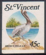 St Vincent Pelican Bird IMPERF - Pelicans