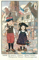 CPA Illustrateur HANSI J. J. Waltz * CPA * GOSSES D'ALSACE 1910 * On Attend Le Chénéral ! * N°18 * Hansi - Hansi