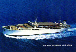 Cpm Transports  Bateau Ferrie Boat " Kydon " Chania Piraeus Ex " Wirakel " 1953.68.ex Pétrolier 1953 Rotterdam Pays Bas - Ferries