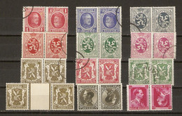 Belgique 1922/36 - Petit Lot De 12 Tête-bêche Dont KP 9 - 3MNH - 9° - 1 Avec Interpanneau/pont - Albert Ier - Léopold II - Tête-bêche [KP] & Interpanneaux [KT]