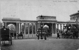 CPA - ENGLAND - HYDE PARK CORNER - London - Old Car - Horses - EFA Series 521 - Colorisée - Hyde Park