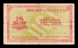 España Billete Local Guerra Civil Jaén 25 Céntimos 1937 MBC- AVF - Other & Unclassified