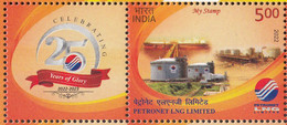 INDIA 2022  MY STAMP, PETRONET LNG LIQUED Natural  GAS PRODUCTION, 1v With Tab, Limited Issue MNH (**) - Nuovi