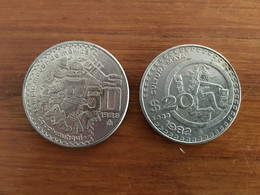 MEXIQUE - LOT De 2 Pièces : 50 Pesos K 490 1983 Et 20 Pesos KM 486 1982 - Mexique