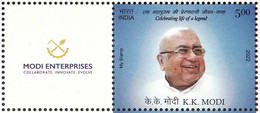 INDIA 2022  MY STAMP, INDUSTRIALIST, KK MODI,  INDUSTRIES ENTERPRISES, 1v With Tab, Limited Issue MNH (**) - Nuevos