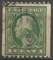 USA 1914/15 Single Line WMK Regular Washington C.1 Vertical Coil P.10 Horizontally SC.#441 With COIL LINE - VFU - Coils (Plate Numbers)