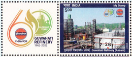 INDIA 2022  MY STAMP, GUWAHATI REFINERY, INDIAN OIL PRODUCTION, 60 Years Diamond Jubilee,1v+tab Limited Issue MNH (**) - Ungebraucht