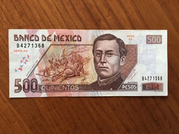 MEXIQUE - 500 Pesos - Pick 120a - Septième Édition, Type 3 - Série AA - Daté Du 18 Oct 2000 - AU - Mexique