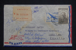 URUGUAY - Enveloppe En Recommandé De Montevideo Pour La France Par Avion En 1954 - L 133215 - Uruguay