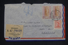 URUGUAY - Enveloppe  En Recommandé De Montevideo Pour La France Par Avion En 1949 - L 133227 - Uruguay