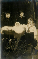 Landau Ancien * Carte Photo * Enfants Nounous Nourrices Pram Poussette - Otros & Sin Clasificación