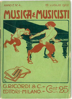 1902 - Rivista Musica E Musicisti - Illustrazione Della Copertina Di F. Laskoff - Arte, Design, Decorazione
