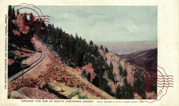 USA. AROUND THE RIM OF SOUTH CHEYENNE CANON, COLORADO. CRIPPLE CREEK SHORT LINE, COLORADO - Colorado Springs