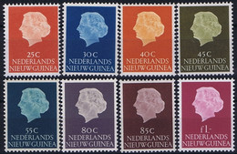 Nederlands Nieuw Guinea 1954, Koningin Juliana NVPH 30-37  MH/* Ongestempeld Met Plakker - Nederlands Nieuw-Guinea