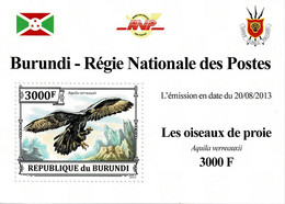 BURUNDI 2013 Mi 3245A BIRDS OF PREY VERREAUX'S EAGLE MINT MINIATURE SHEET ** - Hojas Y Bloques