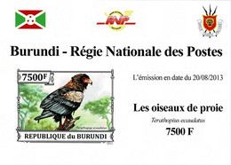 BURUNDI 2013 Mi 3247B BIRDS OF PREY BATELEUR MINT IMPERFORATED MINIATURE SHEET ** - Blocs-feuillets