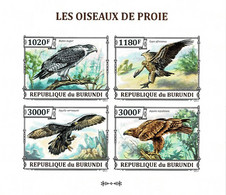 BURUNDI 2013 Mi 3243-3246B KLB BIRDS OF PREY MINT IMPERFORATED MINIATURE SHEET ** - Blocks & Sheetlets