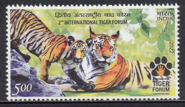 India New ** 2022 2nd International Tiger Forum ,Endangered, Animal, 1V Mint MNH (**) Inde Indien - Ongebruikt